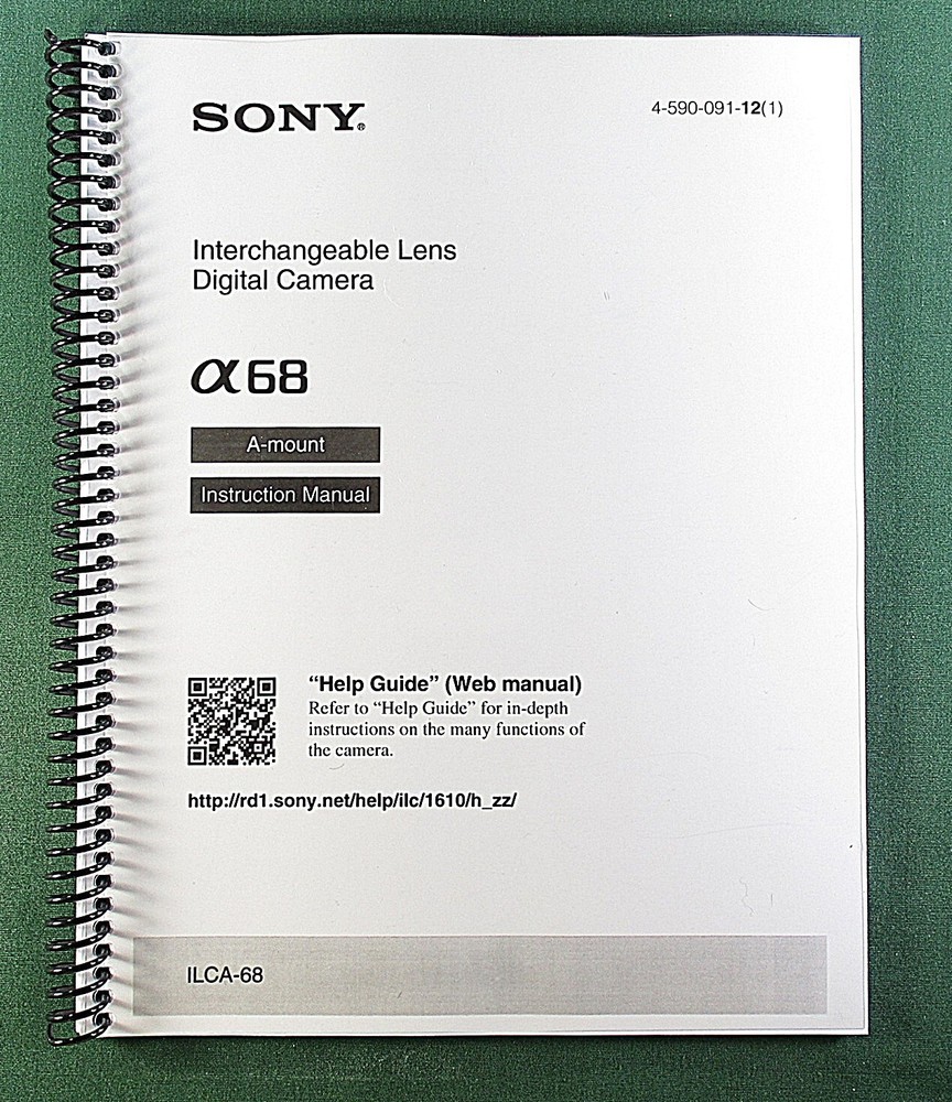 Sony ILCA-68 Instruction Manual: 56 Pages & Protective Covers!