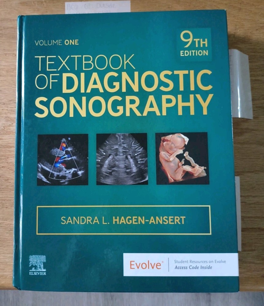 Vol 1 Textbook of Diagnostic Sonography 9th Ed Hardcover Sandra L. Hagen-Ansert