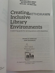 Creating Inclusive Library Environments Kowalsky & Woodruff TPB Ex-Library VG
