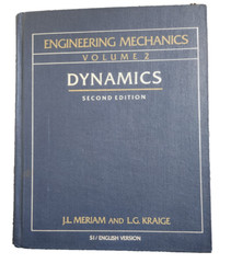 Engineering Mechanics Dynamics 2nd Ed Meriam Kraige; J. L. Meria 1986 Hardcover