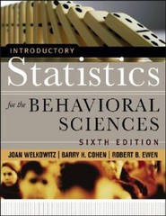 Introductory Statistics for the Behavioral Sciences – Hardcover – VERY GOOD
