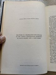 Geometry and the Imagination by D. Hilbert & S. Cohn-Vossen, 1952 Hardcover 1st