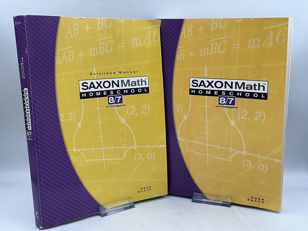 SAXONMath HOMESCHOOL 8/7 With Prealgebra Set, 2 Books Paperback Hake Saxon