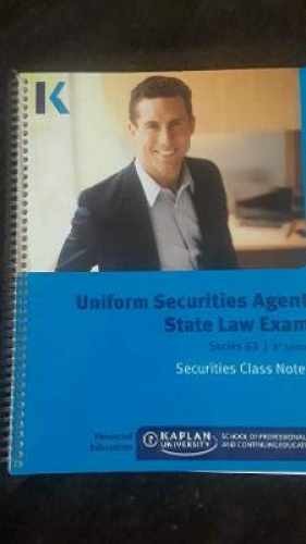 Uniform Securities Agent State Law Exam – Spiral-bound, by N/A – Acceptable n