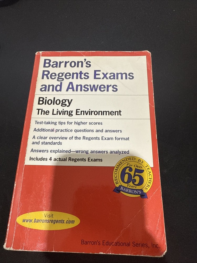 Barron’s Regents Exams and Answers: Biology – Paperback – VERY GOOD