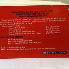 Medication Cards For Clinical Use Revised 1985 Edition Best Seller Expanded Edit