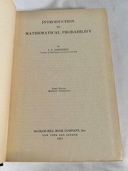 Introduction to Mathematical Probability – Uspensky – 1937 1st ed