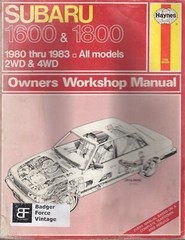 Subaru Owners Workshop Manual: 1600 & 1800 1980 thru 1983 All Models MN313