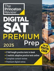 Princeton Review Sat Prep, 2025 : 5 Full-length Practice Tests 2 in Book + 3…