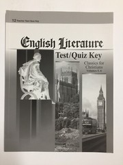 A Beka Book English Literature Teacher Test/Quiz Key Vol. 5, 6 Grade 12