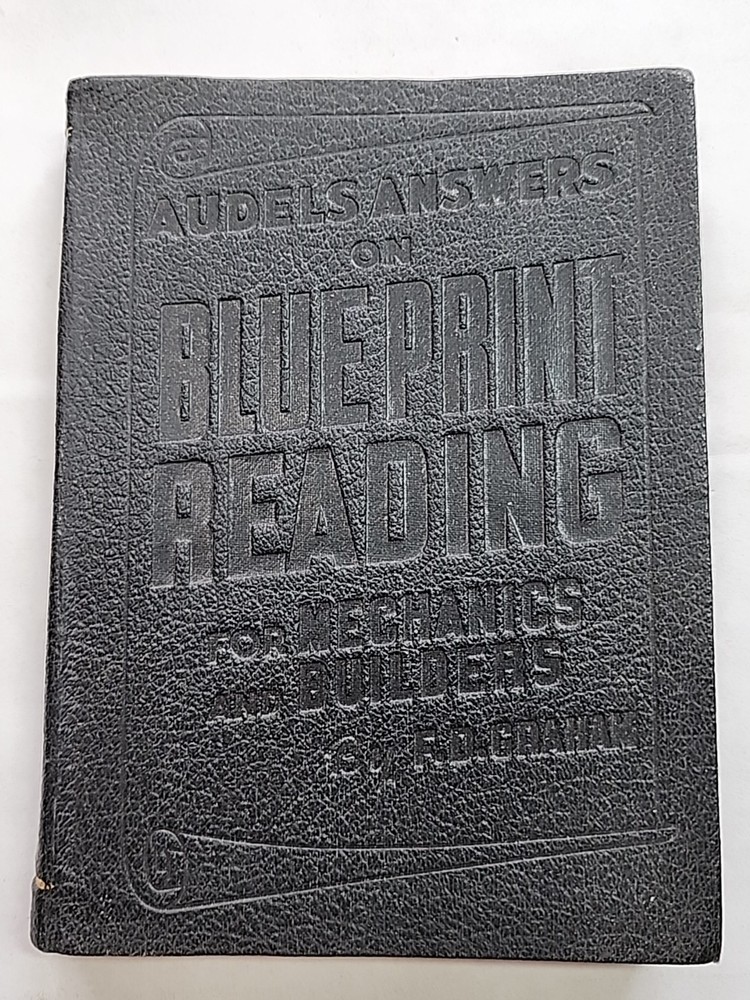 1943 AUDELS Answers On Blueprint Reading For Mechanics & Builders Book Vtg