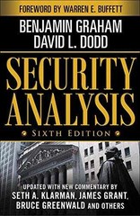 Security Analysis: Sixth – Hardcover, by Benjamin Graham; David – Very Good b