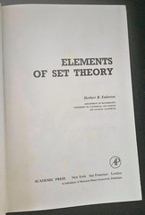 Elements of Set Theory by Herbert B. Enderton, UCLA, Academic Press