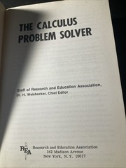 The Calculus Problem Solver (REA) Over 1000 Pages! (Ships Immediately!)/ B2480