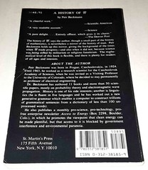 A History of Pi – Petr Beckmann, St. Martin’s Press, softcover – very good