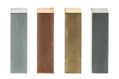 4pc Metal Block Set – Brass, Aluminum, Steel & Copper – 2″ x 0.5″ – for Densi…