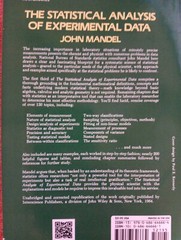 THE STATISTICAL ANALYSIS OF EXPERIMENTAL DATA by John Mandel Paperback