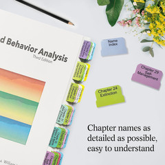 Book Tabs for Applied Behavior Analysis Cooper 3Rd Edition, Full Set Index Tabs